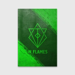Обложка для паспорта матовая кожа In Flames - green gradient