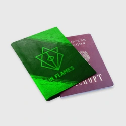 Обложка для паспорта матовая кожа In Flames - green gradient - фото 2