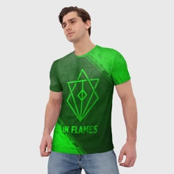 Мужская футболка 3D In Flames - green gradient - фото 2