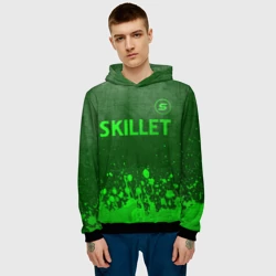 Мужская толстовка 3D Skillet - green gradient посередине - фото 2