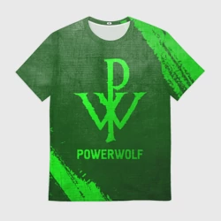 Мужская футболка 3D Powerwolf - green gradient