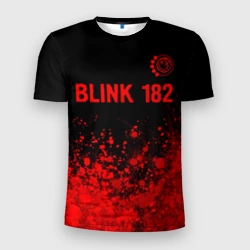 Мужская футболка 3D Slim Blink 182 - red gradient посередине