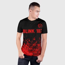 Мужская футболка 3D Slim Blink 182 - red gradient посередине - фото 2