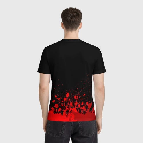 Мужская футболка 3D с принтом The Killers - red gradient посередине, вид сзади #2