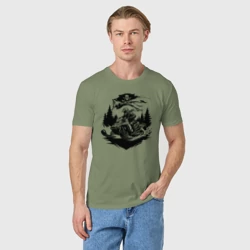 Мужская футболка хлопок Пиратский гонщик на снегоходе - фото 2