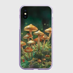 Чехол для iPhone XS Max матовый Акварельные грибы