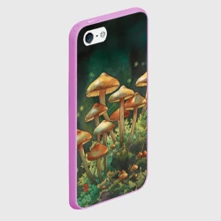 Чехол для iPhone 5/5S матовый Акварельные грибы - фото 2