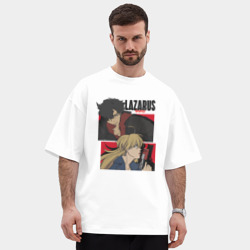 Мужская футболка Oversize хлопок premium Аксель и Кристина Лазарь аниме - фото 2