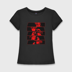 Женская футболка хлопок Slim Персонажи Лазарь коллаж