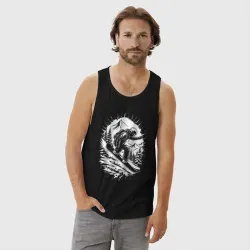 Мужская майка хлопок Снежный спуск с гор - фото 2