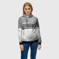 Женская толстовка 3D Twenty One Pilots - grey gradient посередине - фото 2