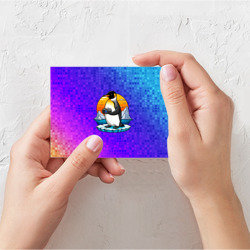 Поздравительная открытка Пингвин  с фотоаппаратом  - фото 2