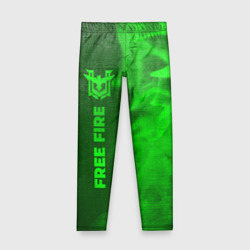 Детские леггинсы 3D Free Fire - green gradient по-вертикали