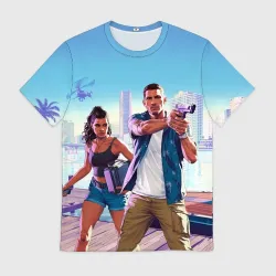Мужская футболка 3D GTA 6 главные герои