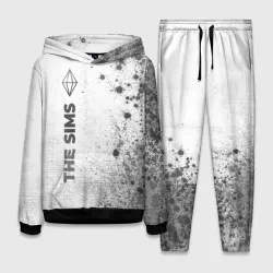 Женский костюм с толстовкой 3D The Sims - white gradient по-вертикали