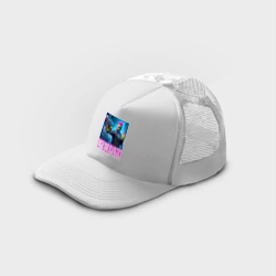 Кепка тракер с сеткой Homer Simpson with a gun and a donut - neon glow - фото 2