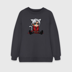 Женский свитшот oversize без начеса хлопок Devil May Cry - чиби Данте