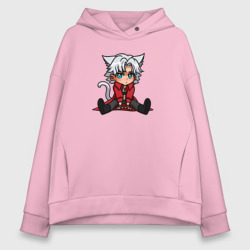Женское худи Oversize хлопок Devil May Cry - чиби Данте