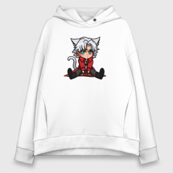 Женское худи Oversize хлопок Devil May Cry - чиби Данте