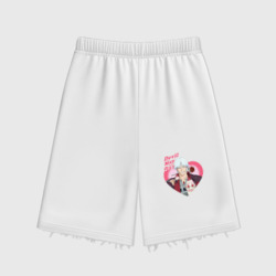Женские шорты oversize футер хлопок Devil May Cry - anime Данте романтик с розой в сердце