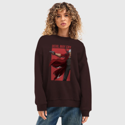 Женский свитшот oversize без начеса хлопок Anime Devil May Cry Данте - фото 2