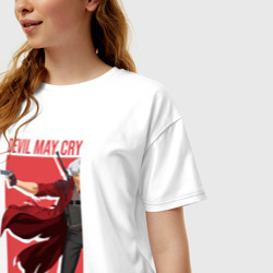 Женская футболка хлопок Oversize Anime Devil May Cry Данте  - фото 2
