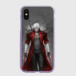 Чехол для iPhone XS Max матовый Dmc - Дьявол может плакать - боевой Данте с горящими глазами