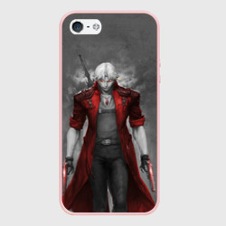 Чехол для iPhone 5/5S матовый Dmc - Дьявол может плакать - боевой Данте с горящими глазами