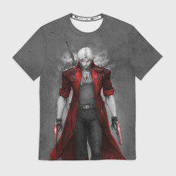 Мужская футболка 3D Dmc - Дьявол может плакать - боевой Данте с горящими глазами