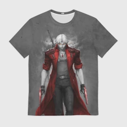 Мужская футболка 3D Dmc - Дьявол может плакать - боевой Данте с горящими глазами