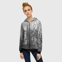 Женская толстовка 3D на молнии Deftones - grey gradient по-вертикали - фото 2