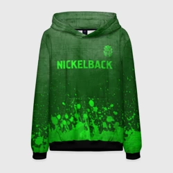 Мужская толстовка 3D Nickelback - green gradient посередине