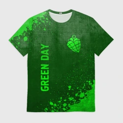 Мужская футболка 3D Green Day - green gradient вертикально