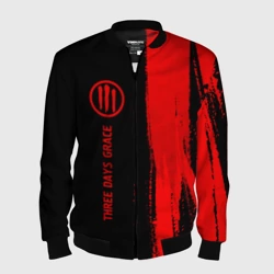 Мужской бомбер 3D Three Days Grace - red gradient по-вертикали