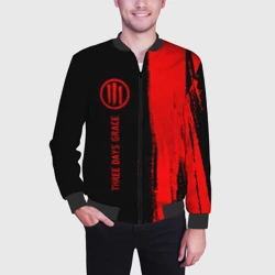 Мужской бомбер 3D Three Days Grace - red gradient по-вертикали - фото 2