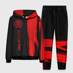 Мужской костюм с толстовкой 3D Three Days Grace - red gradient по-вертикали