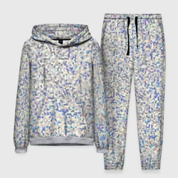 Мужской костюм с толстовкой 3D Мелкая мозаика перламутровый серо-голубой 