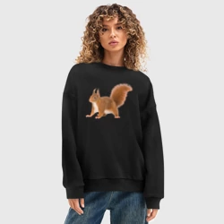 Женский свитшот oversize без начеса хлопок Белочка - фото 2