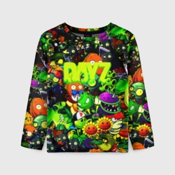 Детский лонгслив 3D Dayz растения против зомби