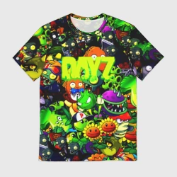 Мужская футболка 3D Dayz растения против зомби