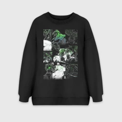 Женский свитшот oversize без начеса хлопок Дороро 