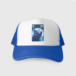 Кепка тракер с сеткой Cyber wolf - ai art