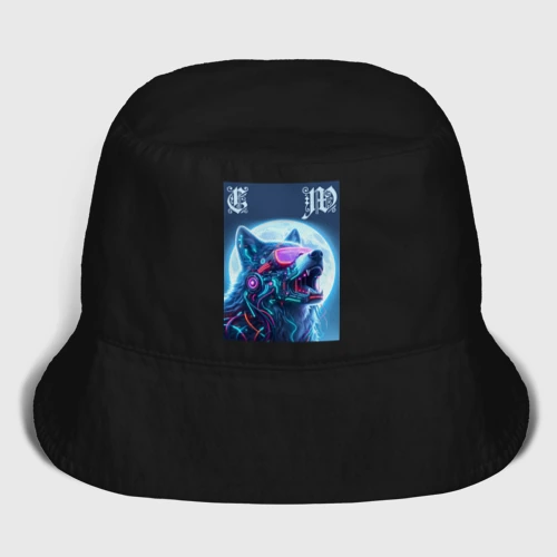 Мужская панама хлопок Cyber wolf - ai art