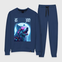 Женский костюм хлопок Cyber wolf - ai art