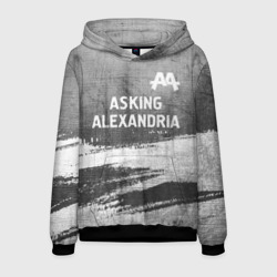 Мужская толстовка 3D Asking Alexandria - grey gradient посередине