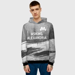 Мужская толстовка 3D Asking Alexandria - grey gradient посередине - фото 2