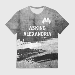 Мужская футболка 3D Asking Alexandria - grey gradient посередине