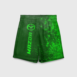 Детские спортивные шорты 3D Mazda - green gradient по-вертикали