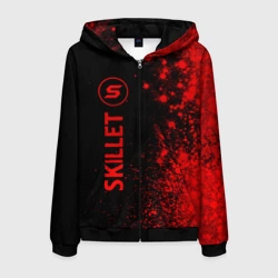 Мужская толстовка 3D на молнии Skillet - red gradient по-вертикали