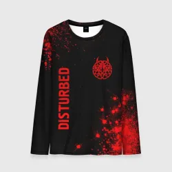 Мужской лонгслив 3D Disturbed - red gradient вертикально